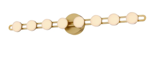 SDQ Lighting VL30836BG Wigo 36.25" Opal Acrylic LED Wall Sconce, Wattage 25W, Paint Brushed Gold Finish