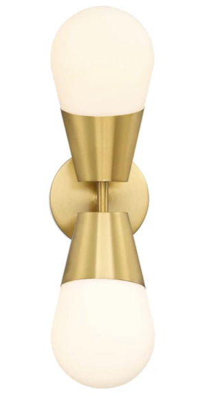 SDQ Lighting VL37002WG Vetro Opalino 4.75" Modern Opal Glass Wall Sconce, Wattage 120W, Warm Gold Finish
