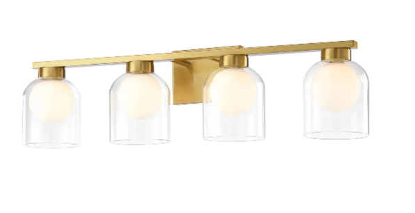 SDQ Lighting VL37104WG Modern Warm Gold 4-Light Lighting For Bathroom