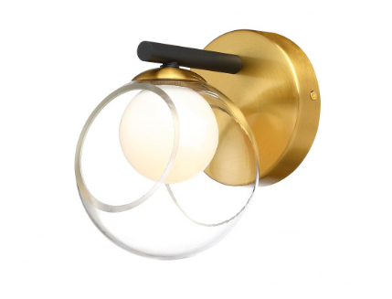 SDQ Lighting VL37201SBBG Contemporary Brushed Gold LED Wall Sconce Light