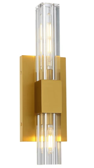 SDQ Lighting VL37602BG Lustre en Cristal 4.5"  Modern Sconce Lighting, Wattage 60W, Brushed Gold Finish