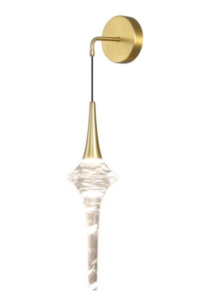 SDQ Lighting VL39202BG Melt 4.75" LED Wall Scone Light, Multi-Color Temperature, Wattage 6W, Brushed Gold/K9 Crystal Finish