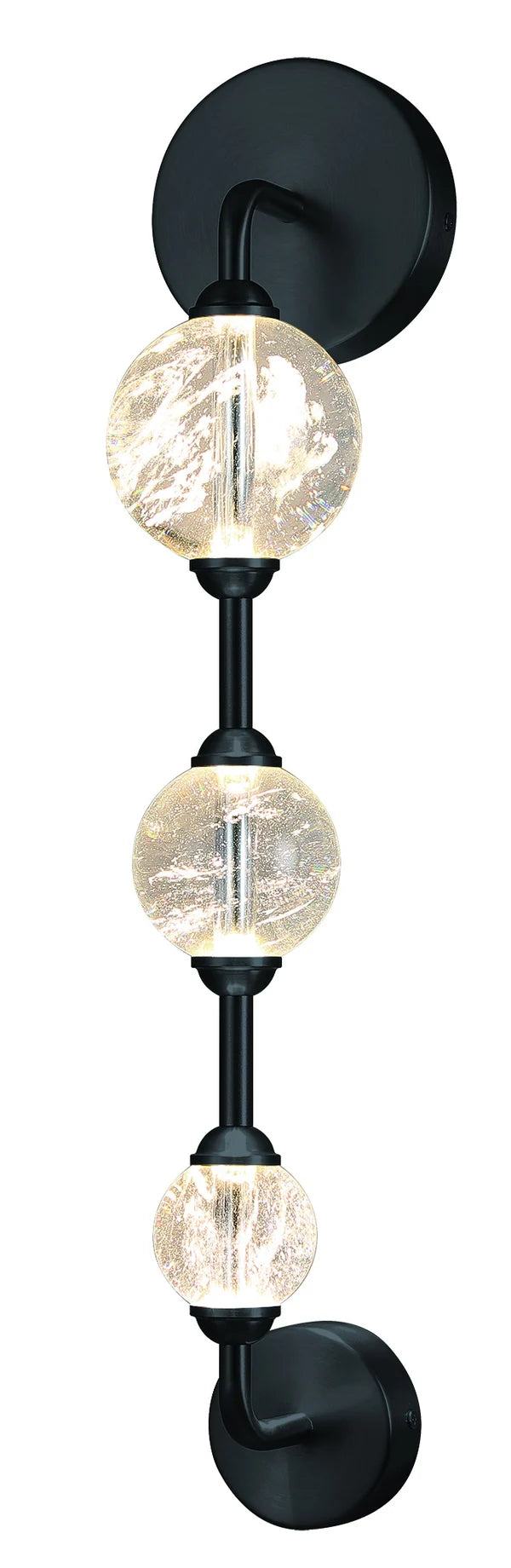 SDQ Lighting VL39903BK Frozen Rain LED Vanity Wall Light Fixture, CCT 3000K, Voltage 120V