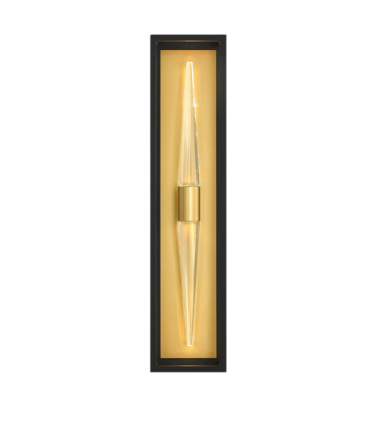 SDQ Lighting VL40002SBGD Contemporary Sand Black / Gold LED Exterior Lamp Sconce