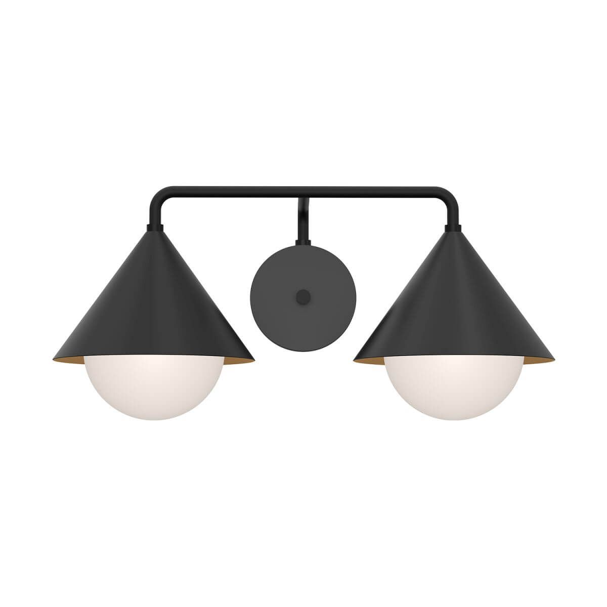 Alora Mood VL485221MBOP 21" Remy 2-Light LED Bath Vanity Light - Matte Black / Matte Opal Glass