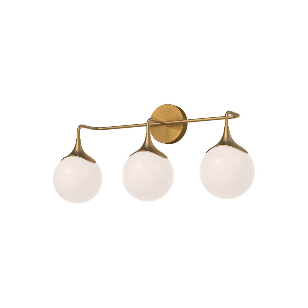 Alora Mood VL505125AGOP 26" Nouveau 3-Light LED Bath Vanity Light - Aged Gold / Opal Glass