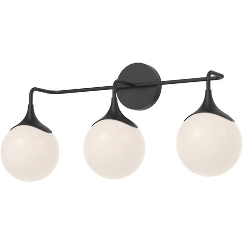 Alora Mood VL505125MBOP Nouveau 3 Light 25.63 inch Matte Black Bath Vanity Light Wall Light