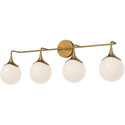 Alora Mood VL505136AGOP Nouveau 4 Light 35.5 inch Aged Gold Bath Vanity Light Wall Light