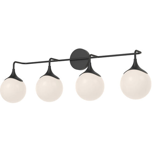 Alora Mood VL505136MBOP Nouveau 4 Light 35.5 inch Matte Black Bath Vanity Light Wall Light