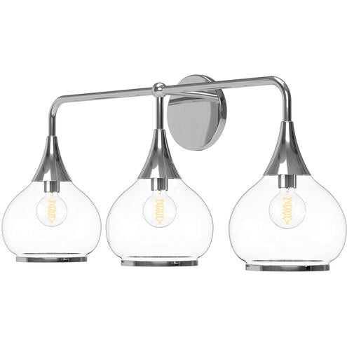 Alora Mood VL524326CHCL Hazel 3 Light 26.75 inch Bath Vanity Wall Light Clear Chrome Finish