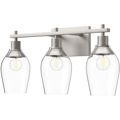 Alora Mood VL538322BNCL Kingsley 3 Light 21.88 inch Bath Vanity Wall Light Brushed Nickel Finish