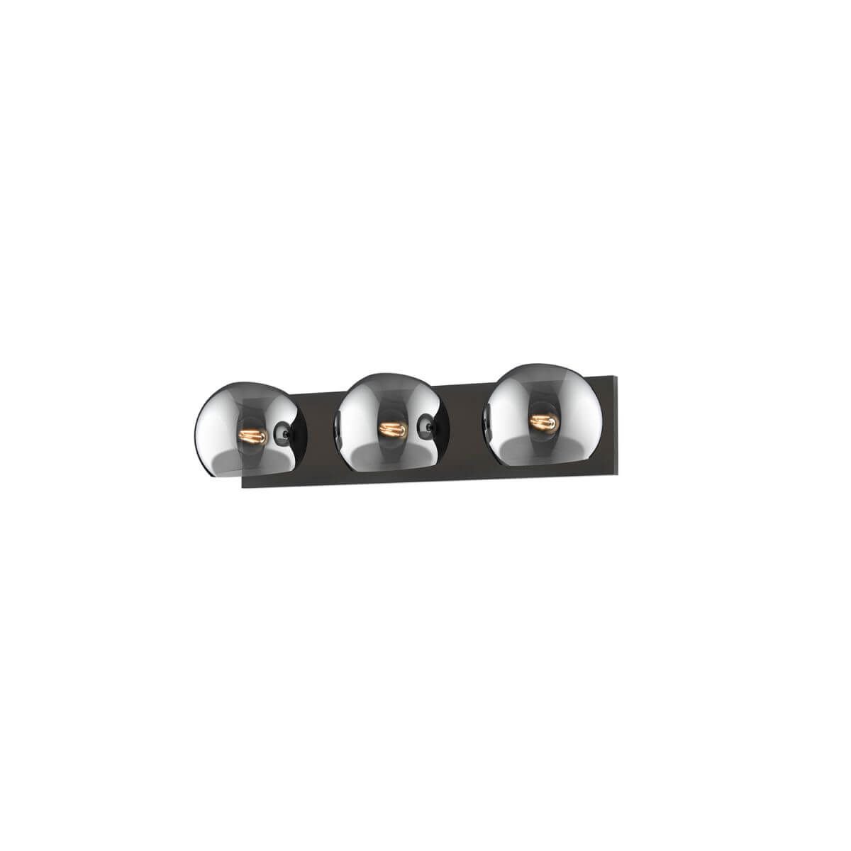 Alora Mood VL548322MBSM 23" Willow 3-Light LED Bath Vanity Light - Matte Black / Smoked Glass