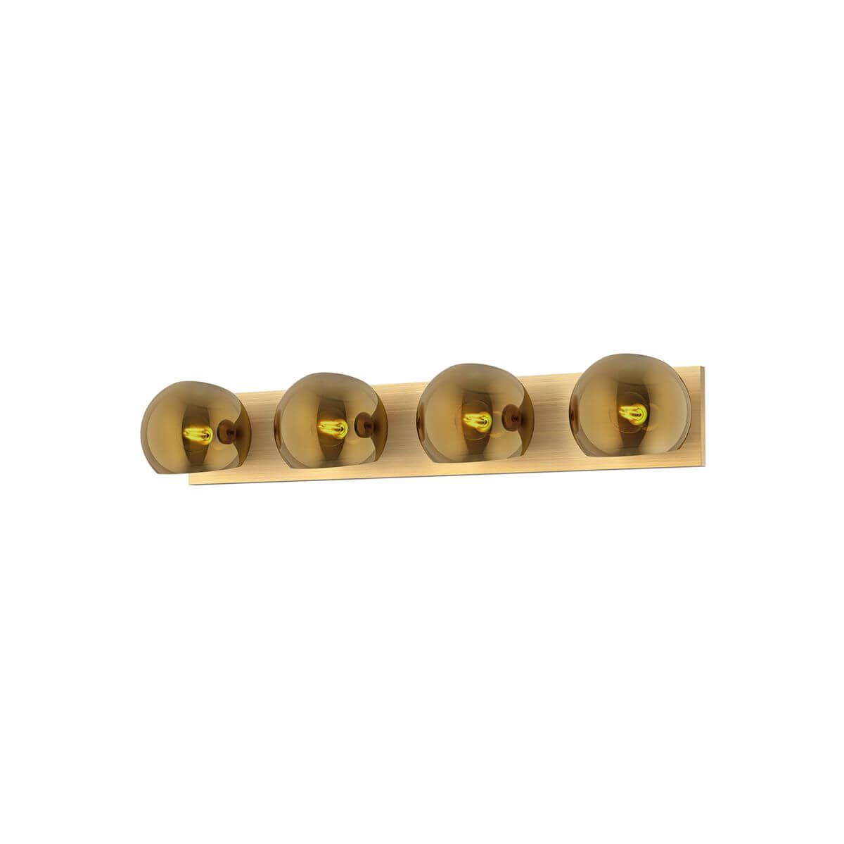 Alora Mood VL548431BGCP 31" Willow 4-Light LED Bath Vanity Light - Brushed Gold / Copper Glass