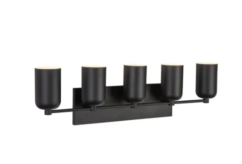 Kuzco Lighting VL57732-BK Nola 5 Light 32" Wide Vanity Light, 40W, 120V, Black Finish