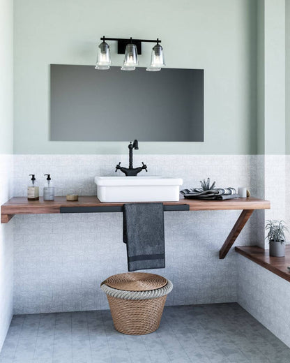 Alora Mood VL638221MBCL 22" Addison 3-Light LED Bath Vanity Light - Matte Black / Clear Glass