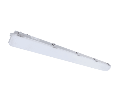 Eiko VP2-4324-3-M8 Mod Vapor Proof, 4', 32W, 4000K, 120-277V, Dimmable, Behind The Lens Microwave Sensor