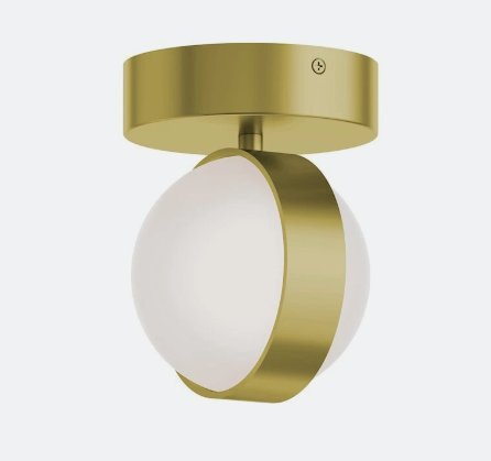 AFX Lighting VRNF05LAJUDLB Verona 2 Light LED Flush Mount, Brass/White Acrylic Finish