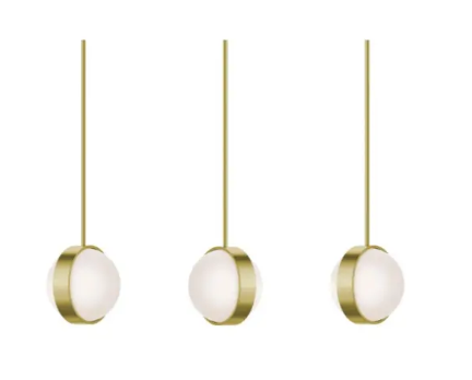 AFX Lighting VRNP09LAJUDLBLNR3 Verona 3-Light LED Linear Pendant, Wattage 45W, Multi-Color Temperature, Voltage 120V, Light Antique Brass