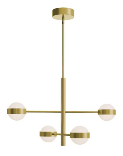 AFX Lighting VRNP2X4LAJUDLB Verona 4-Light LED Pendant, Wattage 40W, Multi-Color Temperature, Voltage 120-277V,  Light Antique Brass