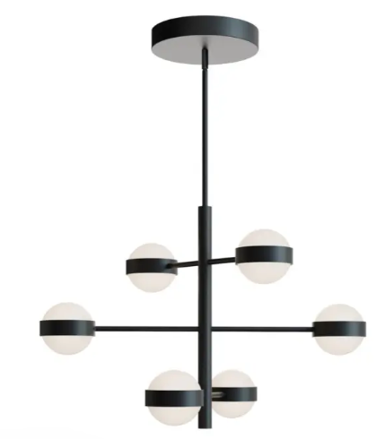 AFX Lighting VRNP3X6LAJUDBK Verona 6-Light LED Pendant, Wattage 60W, Multi-Color Temperature, Voltage 120-277V, Black