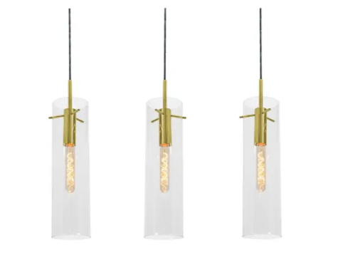 AFX Lighting VSAP05MBLBLNR3 Vista 17" Three Light Linear Pendant, Medium Base, Voltage 120V, Light Antique Brass