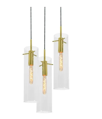 AFX Lighting VSAP05MBLBRND3 Vista 17" Three Light Round Pendant, Medium Base, Voltage 120V, Light Antique Brass