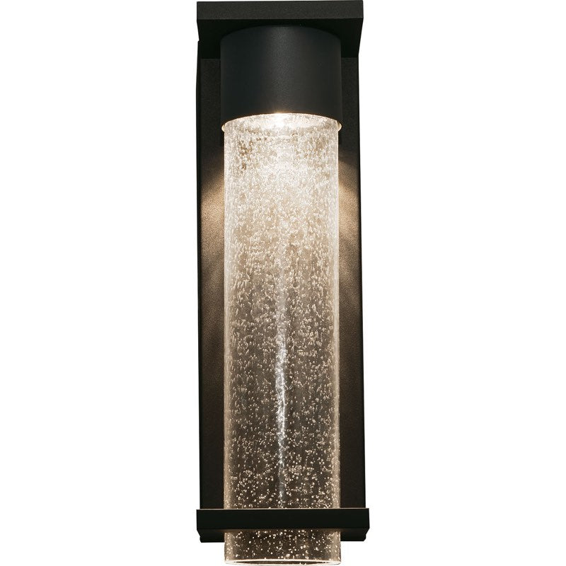 AFX Lighting VSRW0412L30D1BK Vasari 12 Inch Tall LED Outdoor Wall Sconce In Black With Clear Seeded Glass Diffuser