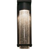 AFX Lighting VSRW0412L30D1BK Vasari 12 Inch Tall LED Outdoor Wall Sconce In Black With Clear Seeded Glass Diffuser