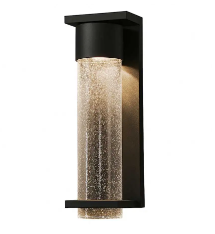 AFX Lighting VSRW0517LAJUDBK Vasari 17 Inch Tall LED Outdoor Wall Sconce with Seedy Glass Shade