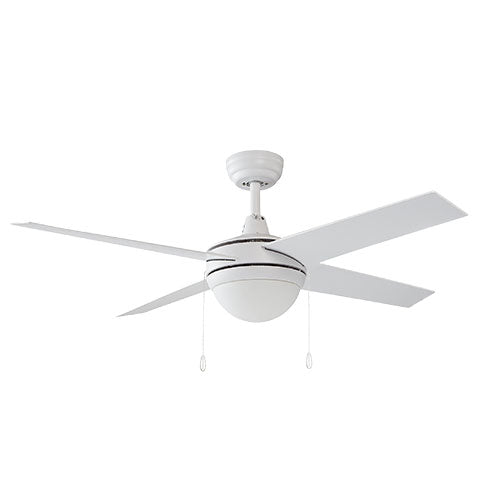 Carro USA VWGA-484C-L11-W1-1 48" Everett 4-Blade LED Ceiling Fan with Pull Chain - Fixture Finish: White - Blade Finish: White