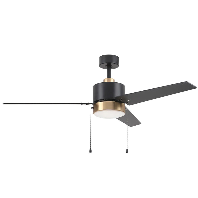 Carro USA VWGA-523A3-L12-B2-1G 52" Empire 3-Blade LED Ceiling Fan with Pull Chain - Fixture Finish: Black with Gold - Blade Finish: Black