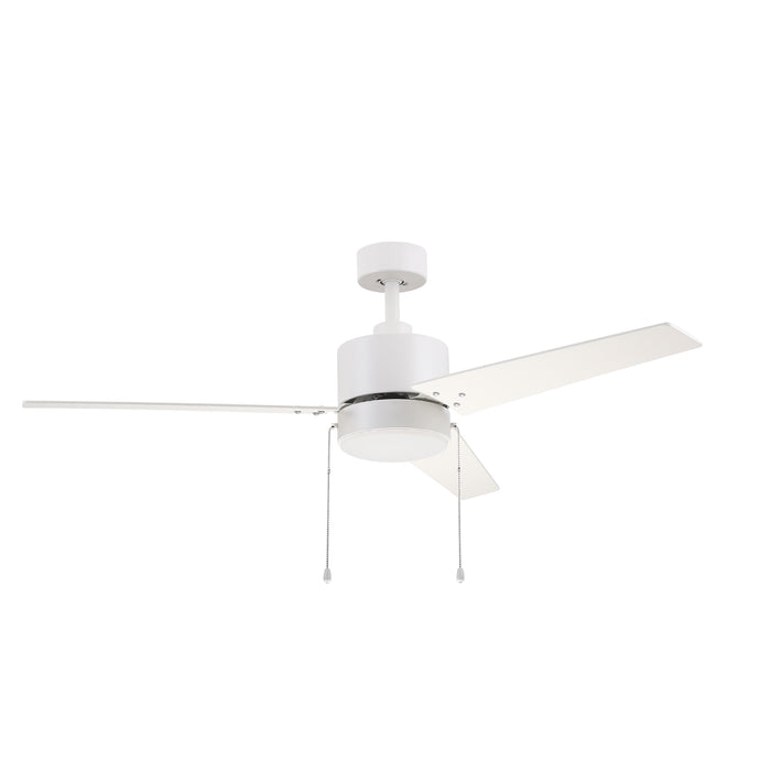 Carro USA VWGA-523A3-L12-W1-1 52" Empire 3-Blade LED Ceiling Fan with Pull Chain - Fixture Finish: White - Blade Finish: White