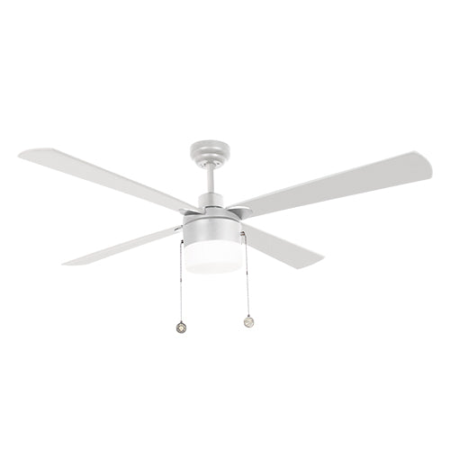 Carro USA VWGA-524H2-L11-W1-1 52" Amalfi 4-Blade LED Ceiling Fan with Pull Chain - Fixture Finish: White - Blade Finish: White