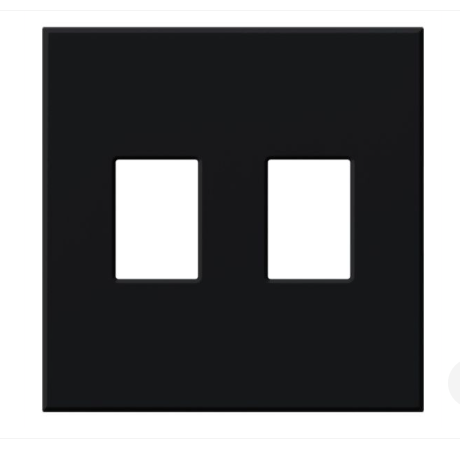 Lutron   VWP-2-BL Vareo Architectural Wallplate - 2 Gang - Black Finish