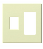 Lutron  VWP-2CR-AL Vareo Architectural Wallplate - 2 Gang - 1 Dimmer / 1 Accessory - Almond Finish