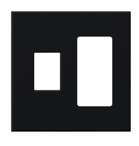 Lutron VWP-2CR-BL Vareo Architectural Wallplate - 2 Gang - 1 Dimmer / 1 Accessory - Black Finish