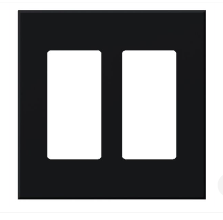 Lutron VWP-2R-BL Vareo Architectural Wallplate - 2 Gang -  Accessory Only - Black Finish