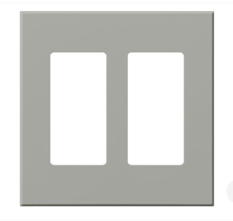 Lutron VWP-2R-GR Vareo Architectural Wallplate - 2 Gang -  Accessory Only - Grey Finish