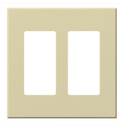 Lutron VWP-2R-IV Vareo Architectural Wallplate - 2 Gang -  Accessory Only - lvory Finish