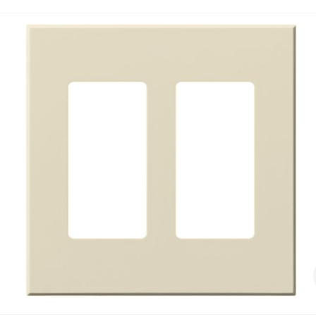 Lutron VWP-2R-LA Vareo Architectural Wallplate - 2 Gang -  Accessory Only - Light Almond Finish