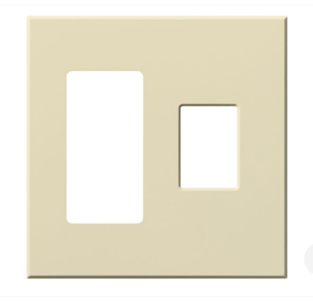 Lutron VWP-2RC-BE Vareo Architectural Wallplate - 2 Gang - 1 Accessory/ 1 Dimmer  - Beige Finish