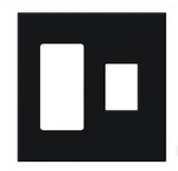 Lutron VWP-2RC-BL Vareo Architectural Wallplate - 2 Gang - 1 Accessory/ 1 Dimmer  - Black Finish