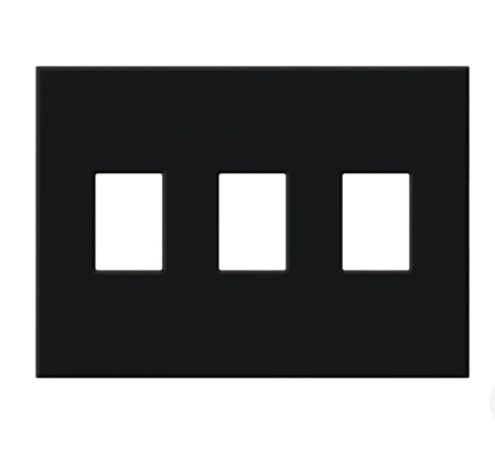 Lutron VWP-3-BL Vareo Architectural Wallplate - 3 Gang -  Dimmer Only - Black Finish