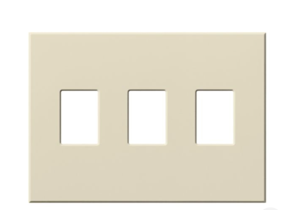Lutron VWP-3-LA Vareo Architectural Wallplate - 3 Gang -  Dimmer Only - Light Almond Finish