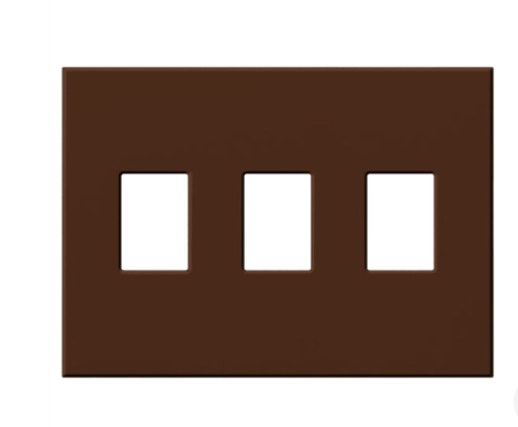Lutron VWP-3-SI Vareo Architectural Wallplate - 3 Gang -  Dimmer Only - Sienna Finish
