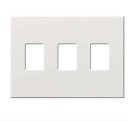 Lutron VWP-3-WH Vareo Architectural Wallplate - 3 Gang -  Dimmer Only - White Finish