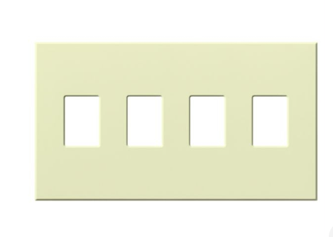 Lutron VWP-4-AL Vareo Architectural Wallplate - 4 Gang -  Dimmer Only - Almond Finish