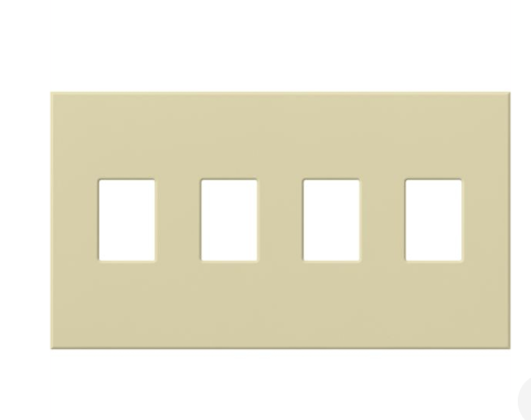 Lutron VWP-4-IV Vareo Architectural Wallplate - 4 Gang -  Dimmer Only - lvory Finish