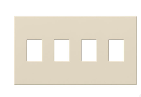 Lutron VWP-4-LA Vareo Architectural Wallplate - 4 Gang -  Dimmer Only - Light Almond Finish