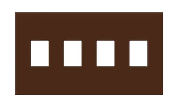 Lutron VWP-4-SI Vareo Architectural Wallplate - 4 Gang -  Dimmer Only - Sienna Finish